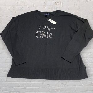 Gap Black City Chic Sweater size Large NEW